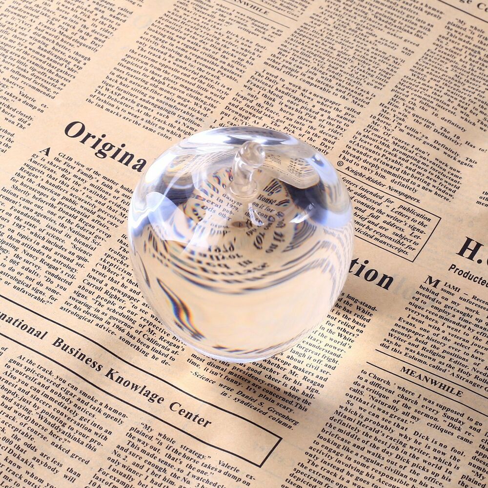 Clear Crystal Glass Apple Paperweight Home Decoration Teacher Appreciation Gift