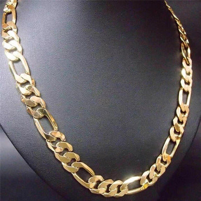 Cadenas De Acero Inoxidable ® Figaro Ita En Oro 14k Para Hombres Eslabón Cubana