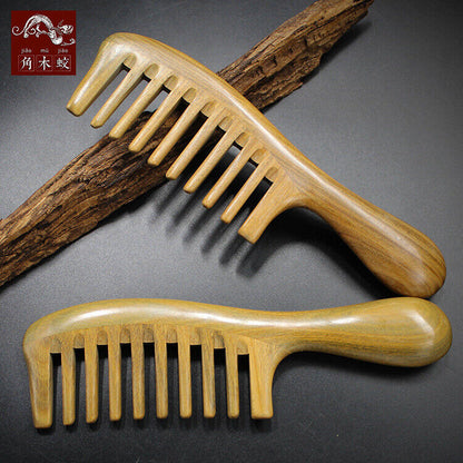 Natural Wooden Comb Wide Toothed Hair Comb Green Sandal Wood Comb Massage Brush