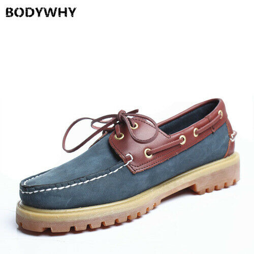 Men's Moccasins Leather Casual Boat Shoes Large Size Cow Leather Boat Classic @