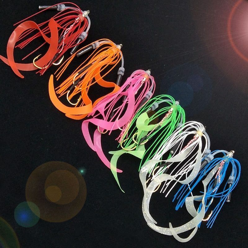 Twin Hook 50PCS Silicone Skirt Replacement Slider Spare Assist Trailer Octopus