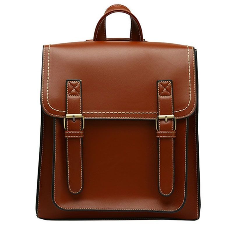 Vintage Backpack Female Synthetic Leather Bag School Shoulder Purse 28*10*30 CM