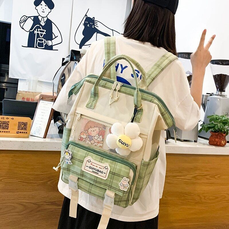 5 Set Women Backpack School Bags Teenage College Student Kids Book Bagpack