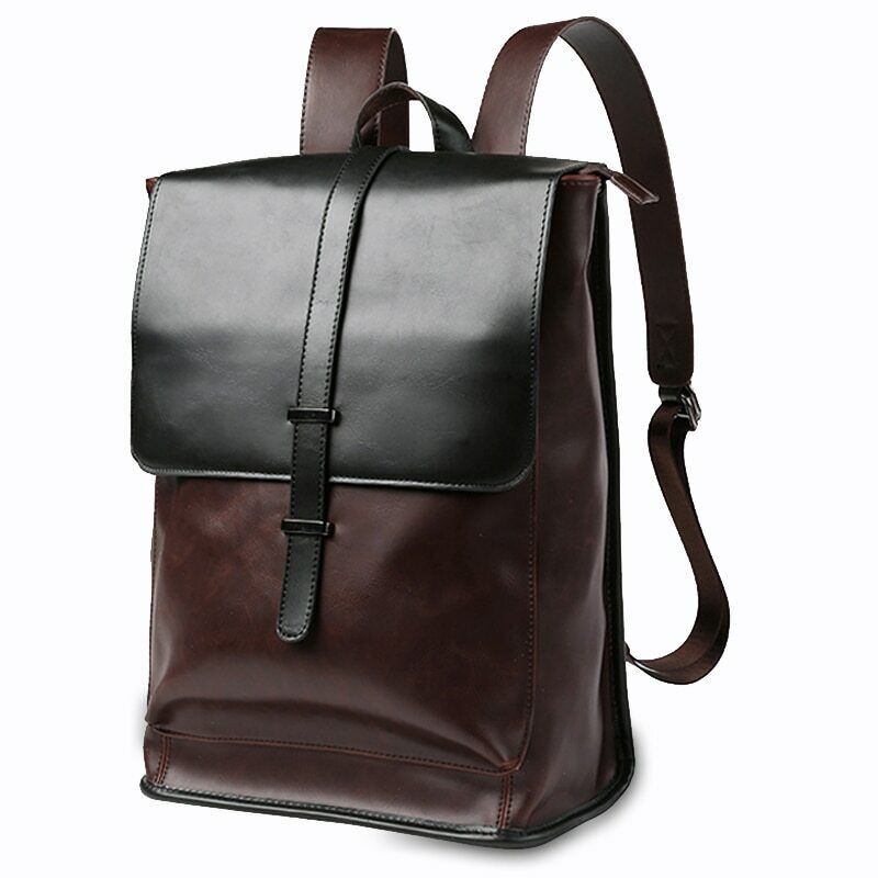 Vintage Laptop Backpack Travel Leisure Leather Backpacks Men Retro School Bag