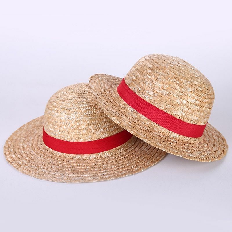 Unisex Caps One Piece Straw Hat Neck String Luffy Flat Cosplay Japanese Cartoon