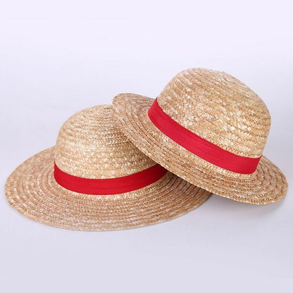 Unisex Caps One Piece Straw Hat Neck String Luffy Flat Cosplay Japanese Cartoon