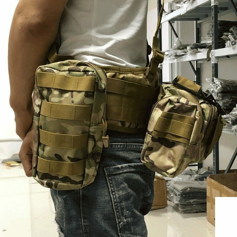 Army War Battle Belt Military Tactical Nylon Waist Bag Tools Carrier CS Belt