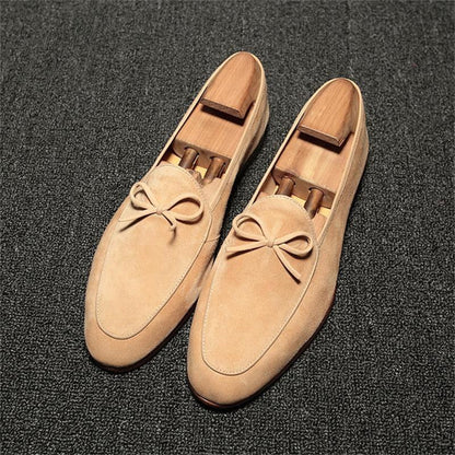 Men Gentlemen Loafers Faux Suede Low Heel Business Wedding Party Dress Shoes