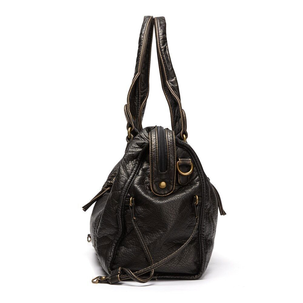 Women Handbag Pu Leather Tote Bag Washed Leather Shoulder Bag Bag for Women