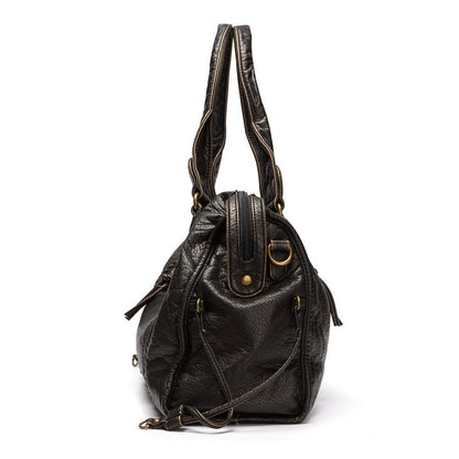 Women Handbag Pu Leather Tote Bag Washed Leather Shoulder Bag Bag for Women