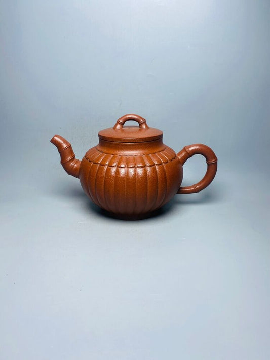 Chinese Yixing Zisha Clay Handmade Exquisite Teapot （筋纹竹节底款：俞锡山）