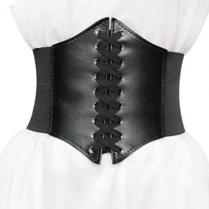 Women Corsets Faux Leather Fashion Slimming Body Shaping Tight Girdle Wide Belts