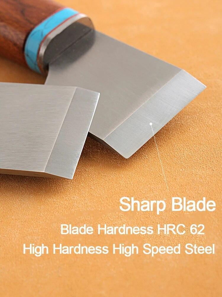 Leather craft cutting Skiver Blade Knife cutter Tools Ebony wooden handle