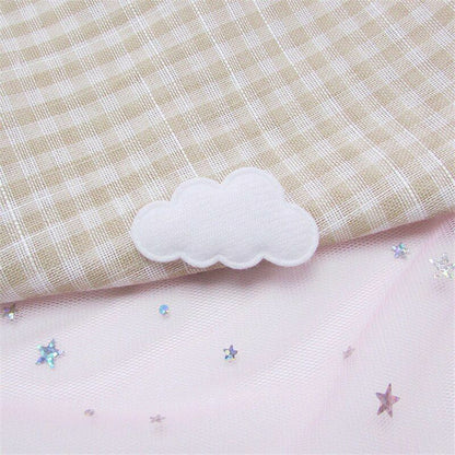60Pcs/Lot 4.5x2.5cm Felt Cloud Padded Appliques Artificial Crafts Hairclip Patch