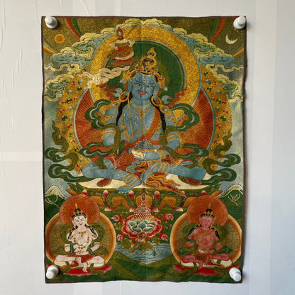 Ancient Tangka Embroidery Guanyin Bodhisattva in Tibet, China 60*90CM（观音菩萨5566）