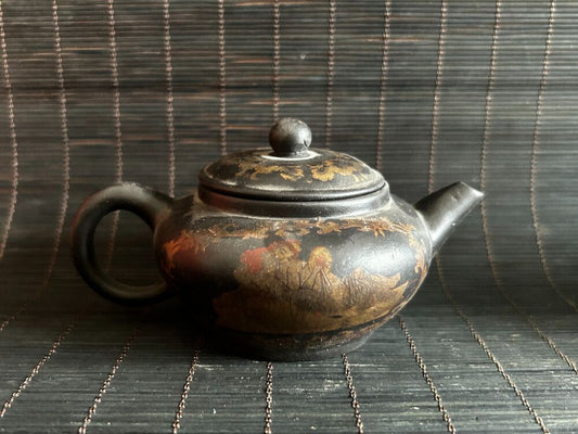 Old Chinese Exquisite zisha Hand painting Both sexes pattern teapot