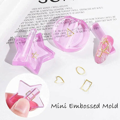 Nail Art Tools 2Pcs Curve Molds Embossed Acrylic Designs Bender Shaper Equipment