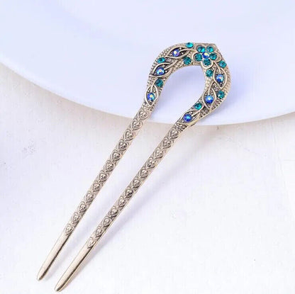 Women Hair Accessories Antique Bronze Plated Hairpins U-Shape Hair Stick Jewelry