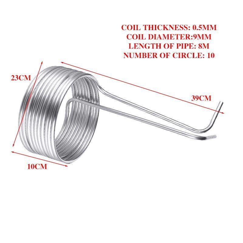 Wine Making Home Brewing Wort Chiller Immersion Tubes 7.8/8/15M Stainless Steel
