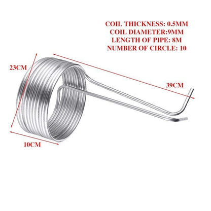 Wine Making Home Brewing Wort Chiller Immersion Tubes 7.8/8/15M Stainless Steel