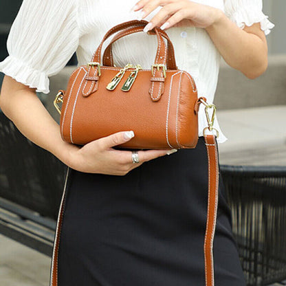 100% Genuine Leather Women's Crossbody Boston Bag Small Handbags shoulder bag