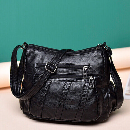 Women Crossbody Bag Pocketbooks Pu Leather Purse Handbag Multi Pocket Shoulder