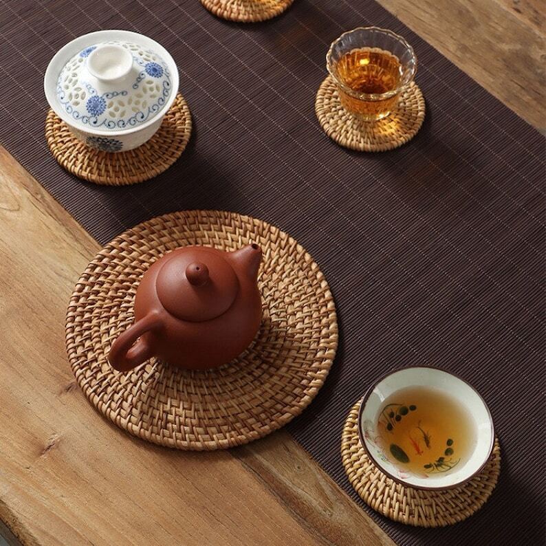 Bamboo Mat|Straw Tea Mat|Coaster|Teacup Mat|Cup Pad