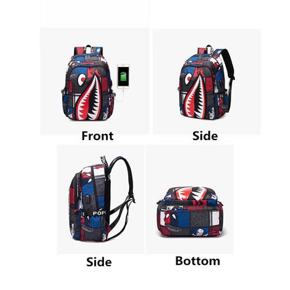 Backpack Elementary Bookbag Travel Cartoon Print Primary School Student Backpack