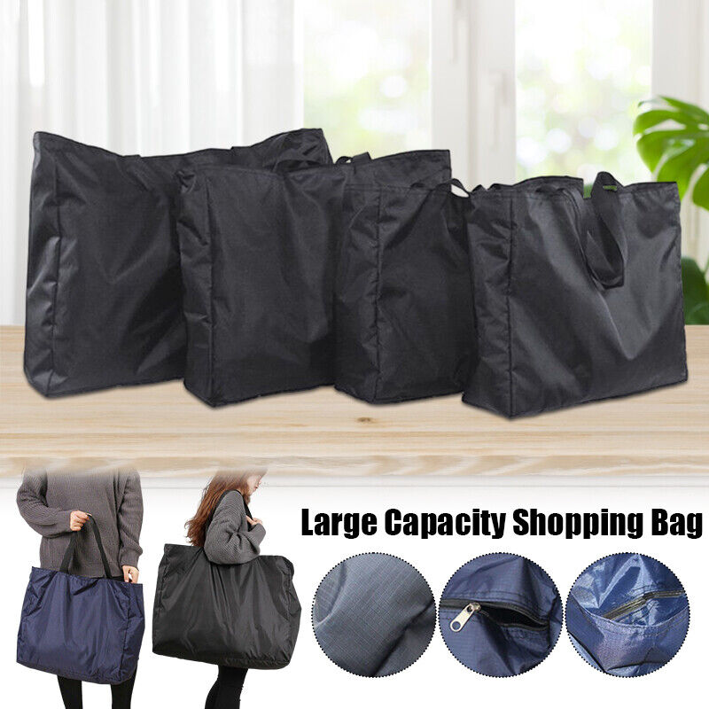 Large Luggage Bag Reusable Oxford Cloth Storage Bag Zipped Strong Shopping Bags