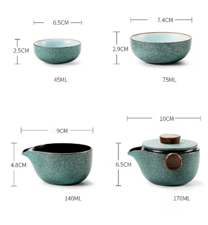 Green Ceramic Tea Cups and Sets Chinese Tea Set