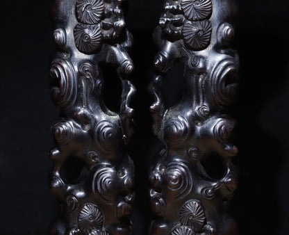 13" large ebony wood carving paperweights paperweight antique carved statue art