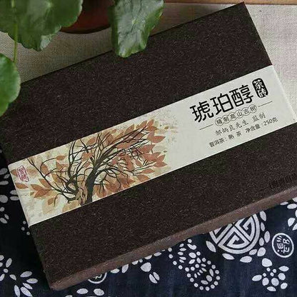 Amber Chun * 2014 Haiwan Bulang Mountain Old Tree Puerh Puer Tea Ripe Brick 250g