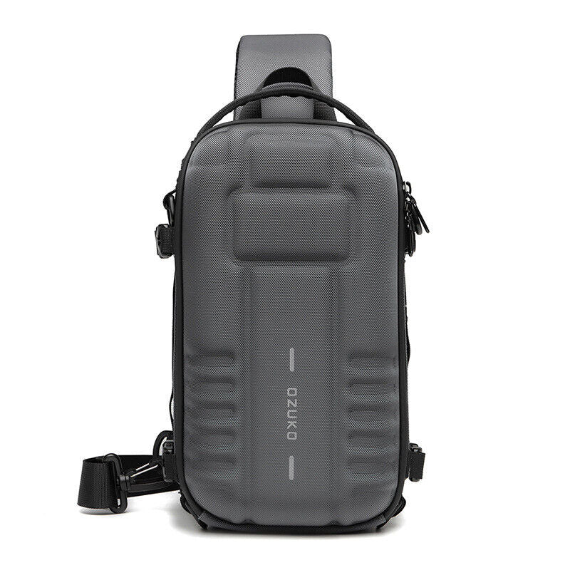 OZUKO New Hard Shell Crossbody Bag, Outdoor Tactical Men's Bag Sling Backpack