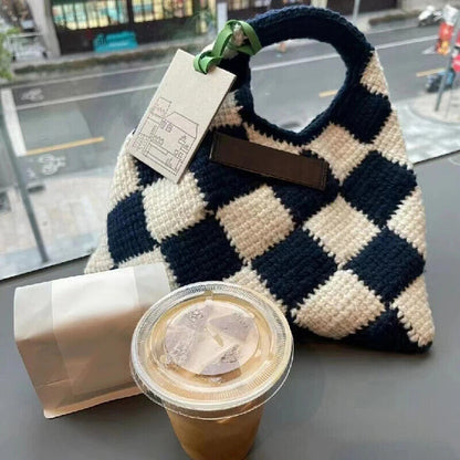 Autumn Winter Women'S Woolen Chess Handbag Cute Women'S Underarms Bags
