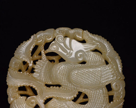 Collection Chinese Hetian Jade Carving Dragon Statue Lucky Jade Pendant Jewelry
