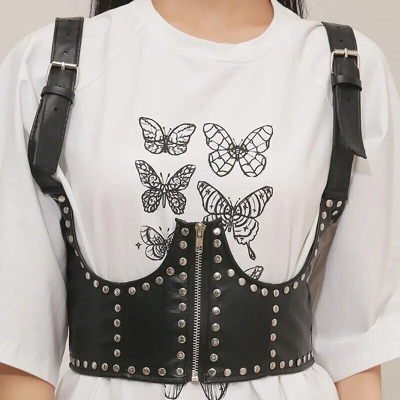 Women Belts Zipper Closure Corset Lift Up Masquerade Party Crop Tops Cummerbunds