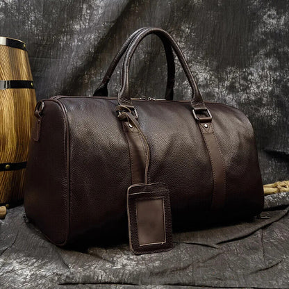 Men Women Travel Bag Cow Leather Carry On Luggage Bag Travel Shoulder Bag