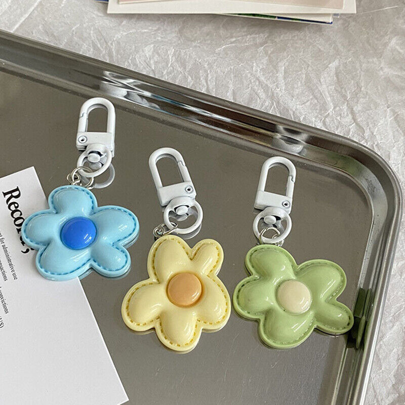 Colored Flower Keychain Heart Flower Bag Pendant DIY Candy Color Key Chains