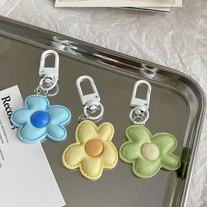 Colored Flower Keychain Heart Flower Bag Pendant DIY Candy Color Key Chains