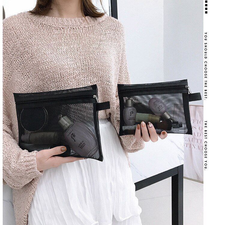 Mesh Cosmetic Bag Portable Lipstick Bag Makeup Bag Makeup Pouch Toiletry Purse