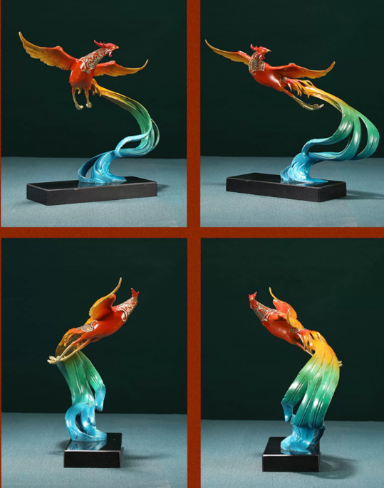 Bronze Phoenix Ornament Flying Mascot《瑞凤呈祥》