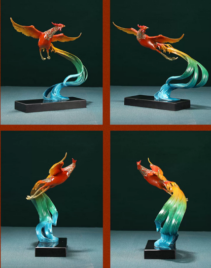 Bronze Phoenix Ornament Flying Mascot《瑞凤呈祥》