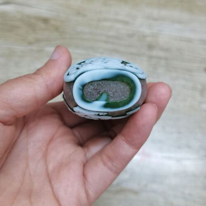 Collection Chinese Beijing Glaze Carved Flower Bird Exquisite Snuff Bottle Glass
