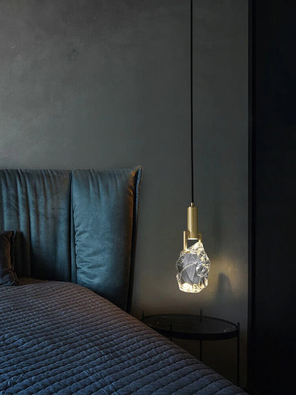 Pendant Lights Copper Corder Simple Luxury Crystal Bedroom Bedside Lamp 12x150cm