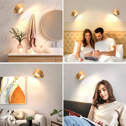 Wall Light LED Sconces 3 Brightness Levels Modes Batter Rotatable Lamps Lighting