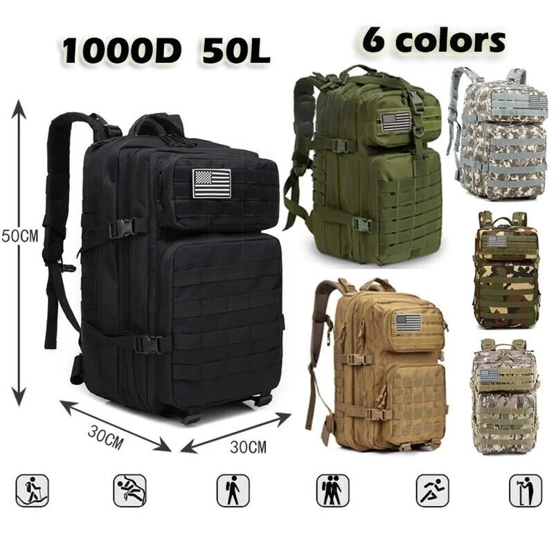 Tactical Hiking Backpacks Travel Bag Outdoor Rucksacks Camping Fishing Bags