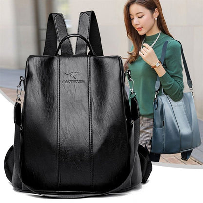 Anti-theft Genuine Leather Backpack Vintage Shoulder Bag Travelling School Purse