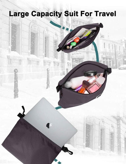 GOX Travel Toiletry Bag for Men Carry On Packing Organizer Zipper Pouch Grey