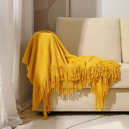 Sofa Knitted Blanket Cotton Thread Nordic Solid Color Protective Cover Bedspread