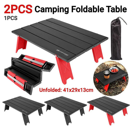 2/1pcs Camping Mini Foldable Table Ultralight Aluminum Alloy Outdoor Table Sey